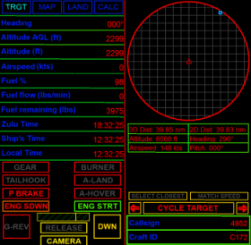 "Target" gauge, used for refueling